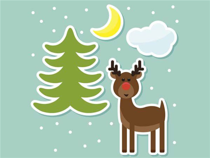 13812 Рождественская открытка для печати Рождественский снегопад