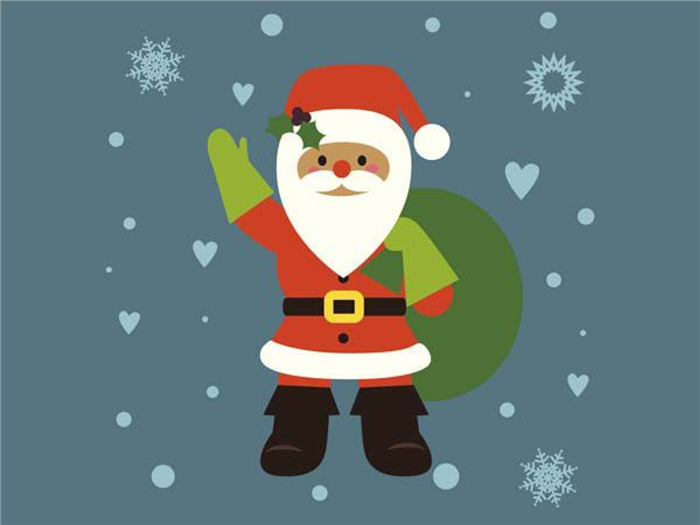 13797 Рождественская открытка для печати Большое рождественское путешествие Деда Мороза