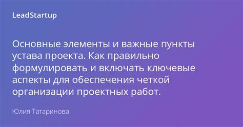 Важные моменты процесса принятия устава