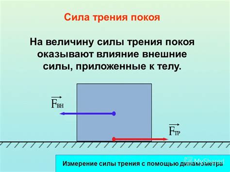 Влияние силы трения покоя