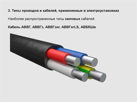 Возможные типы кабелей для прокладки