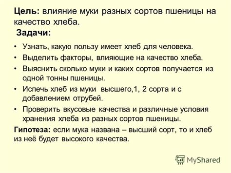 Вредные факторы влияющие на качество муки