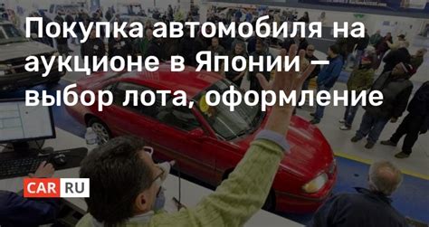 Выбор автомобиля на аукционе