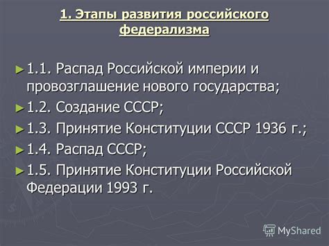 История образования и развитие Российской Федерации