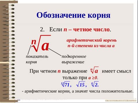 Невозможность выноса минуса из корня при четной степени