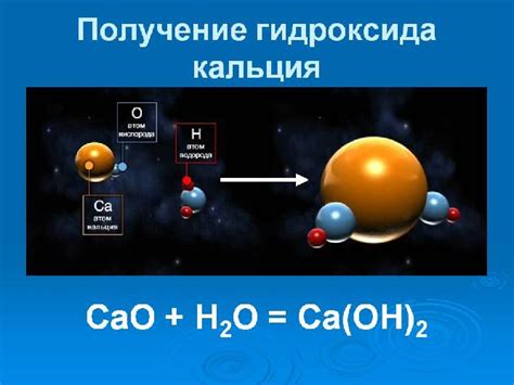 Образование гидроксида кальция