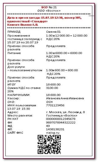 Правила для оформления чека с указанием наименования товара