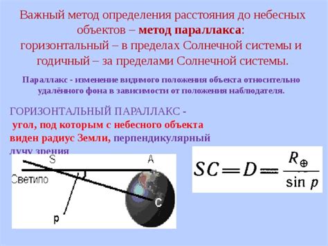 Правильное определение расстояния до косой системы