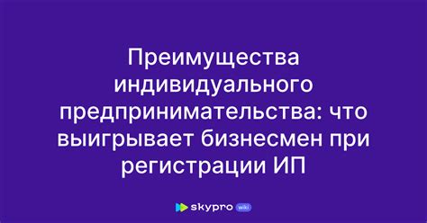 Преимущества индивидуального предпринимательства