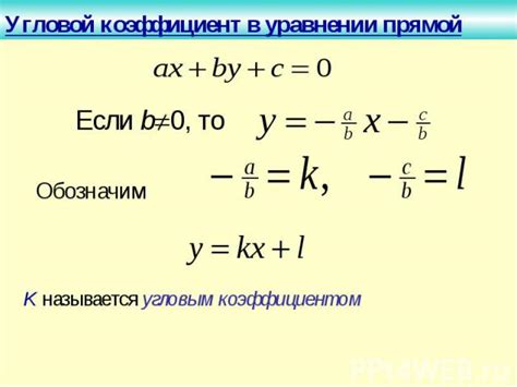 Проверка условий равенства угловых коэффициентов