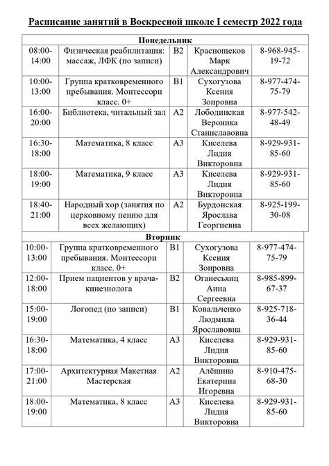 Расписание завершения учебного периода