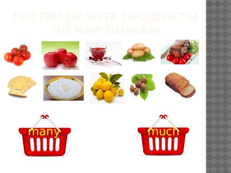 Распределите продукты по полочкам