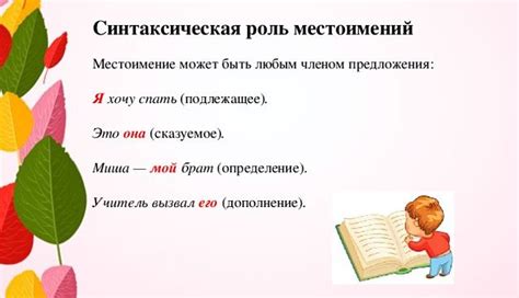 Роль местоимения "он" как подлежащего в предложении