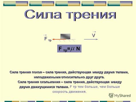 Факторы, влияющие на силу трения покоя