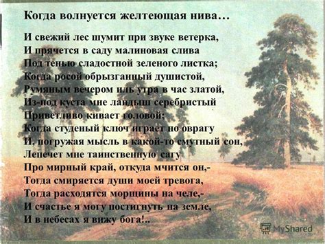 Что характеризует образ лирического героя в стихотворении "Когда волнуется желтеющая нива"